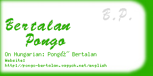 bertalan pongo business card
